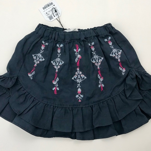 NWT Zara Girls Embroidered Skirt - Picture 4 of 6